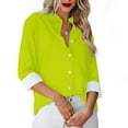 thumbnail image 2 of cfhntfmh Long Sleeve Shirts for Women Fall Loose Dressy Casual Blouses Button down Collared Basic Tops, 2 of 5