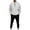 White, variant on MLQIDK Mens Big and Tall 2 Piece Set Workout Gym Fleece Hoodie and Cargo Sweatpants Athletic Sweatsuits Winter Sport Tracksuits Jogging Sweat Suits Lounge Outfit Saffron L