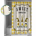 thumbnail image 4 of Sweet Gnomes Shower Curtain, 36" x 72", Bee Yellow Plaid Waterproof Bathroom Curtain Washable Shower Curtain Set with 12 Hooks, 4 of 6
