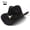 Black, variant on Men's & Women's Western Style Suede Cowboy/Cowgirl Straw Hat