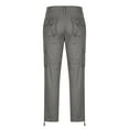 thumbnail image 3 of Cargo Pants for Men with Pockets Relaxed Pleated Straight Leg Trousers Mens Casual Solid Color Comfort Mid Waisted Slim Hiking Work Pant, 3 of 4