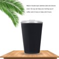 thumbnail image 2 of Yuarrent Taza de café de 330ml, vaso portátil de acero inoxidable de doble pared, tazas de leche de estilo Simple, vasos de refrigeración térmica Cocina y Comedor Negro Yuarrent HA081597-04, 2 of 6