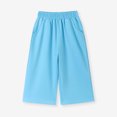 thumbnail image 5 of Lmnyox Girl's Wide Leg Pants Baggy Solid Color Elastic Waist Open Bottom Pants Casual Workout Pants with Pockets, 5 of 6