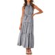 thumbnail image 2 of SAYOO Vestido de mujer, patrón de rayas, cuello halter, sin mangas, con lazo en la cintura, falda de una pieza para mujer SAYOO Casual, 2 of 7