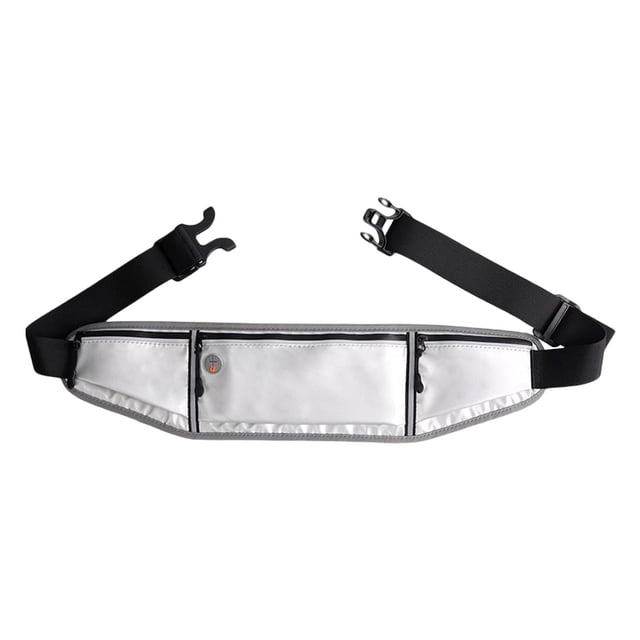 Riñonera de pesca Jinwen para mujer cartera para correr monedero pequeño Plata Paquete de cintura