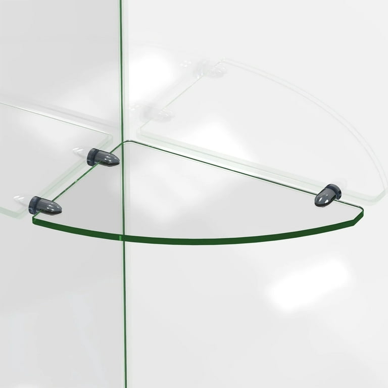 12 Inch x 8 Inch Corner Glass Shelf