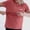 Brick Red, variant on Maternity Nursing Shirt Zipper Access Breastfeeding Top with Pockets Hot Pink L