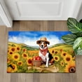 thumbnail image 4 of Vintage Jack Russell Terrier Says Hello Mother's Day Summer Sunflower Field Doormat Parson Jack Dog Lover Indoor Outdoor Welcome Mat - 12005, 4 of 5