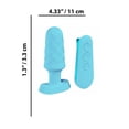 thumbnail image 2 of Loveline Velvet Silicone Rechargeable Vibrating Anal Plug with Remote Control, Blue, 2 of 4