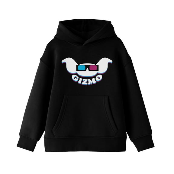 Gremlins Gizmo With 3D Glasses Boy's Black Sweatshirt-Medium