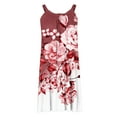 thumbnail image 2 of Boho Sundresses for Women Sleeveless Summer Beach Dresses Floral Print U Neck A Line Spaghetti Straps Mini Dresses, 2 of 5