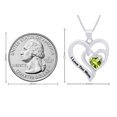 thumbnail image 5 of AFFY Heart Cut Simulated Peridot " I LOVE YOU MOM " Double Heart Pendant Necklace In 14k White Gold Over Sterling Silver, 5 of 7