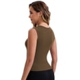 thumbnail image 2 of DARING DIVA Women's Wide Straps Square Neck Camisole Slimming Undershirt L Brown, 2 of 5