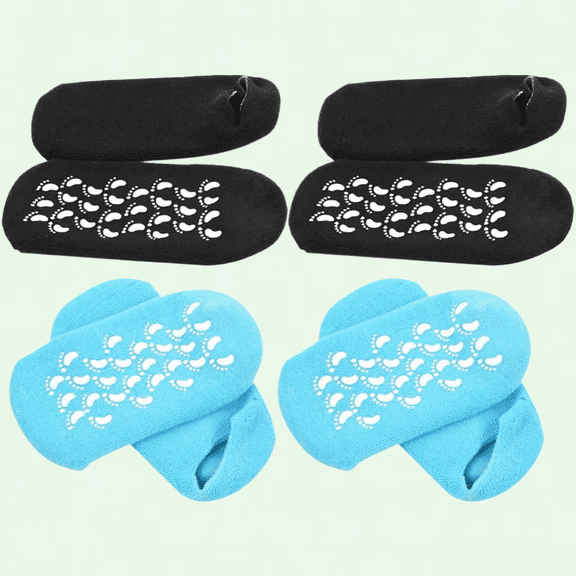 2 Pairs Dry Feet Gel Spa Socks, Moisturizing Bootie Socks for Cracked Heels, Foot Care Short Socks for Women