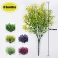 thumbnail image 3 of ZOELNIC Outdoor Plants Artificial for Porch 8 Bundles Artificial Flowers Outdoor UV Resistant Fake Flowers No Fade Faux Plastic Plants Outside Indoor Decorations, Yellow, 3 of 6