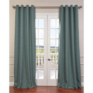 Silk Teal Curtains (#32) Hotel Quality Silver Grommet Top, Faux Silk 1 Panel Teal Solid Thermal Foam Lined Blackout Heavy Thick Window Curtain Drapes Grommets 108