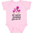 thumbnail image 3 of Inktastic My Great Grandma Loves Me with Two Flamingos Boys or Girls Baby Bodysuit, 3 of 5