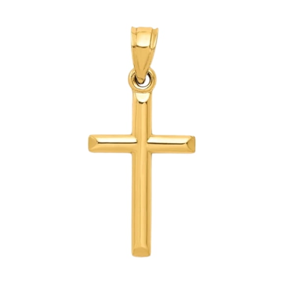 Fine Color Jewels 10K Gold Cross Pendant for Women- 10K Gold Cross Pendant for Her