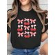 thumbnail image 1 of Bow Cherry Print T-Shirt, Casual Crew Neck Short Sleeve Comfort Tee Top For Spring & Summer, Women's Clothing, 1 of 6