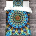 thumbnail image 1 of Mandala Bedding Set Bohemian People Color Print Microfiber Duvet Cover with Zipper Sin, 1 of 5