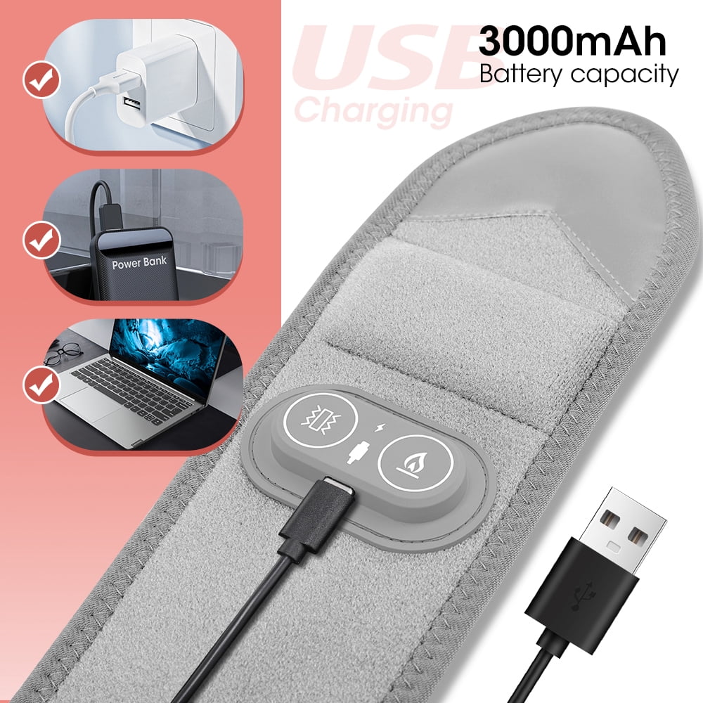 Cordless Heated Wrist Wrap, 3 Heat & 3 Massage Modes,  Red Light (660/850nm), 3000mAh Rechargeable Battery, Hand Heating Pad with Thumb Hole Design for Wrist Hand Arm