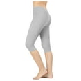 thumbnail image 2 of KOGMO Womens Premium Cotton Comfortable Stretch Capri Leggings 15in Inseam 3-Pack, 2 of 5