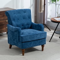 Jopath Mid Century Accent Chair, Upholstered Living Room Arm Chair, Chenille Sofa Chair, Reading Chair for Bedroom Office, Blue