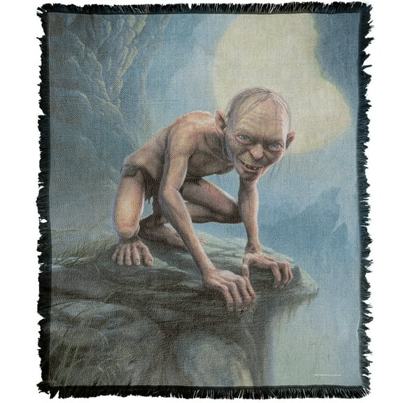 The Lord of The Rings Blanket, 50'x60' Gollum Painting Woven Tapestry Cotton Blend Fringed Throw Blanket