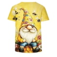 thumbnail image 4 of YFNNUP Chemises pour Femmes Grande Taille Mode Imprimé Manches Courtes Hauts Basiques Légers Col Rond T-Shirt Été Sortie Vacances Blouse Graphique Bleu XXXXXL, 4 of 5