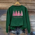 thumbnail image 2 of IROINNID Christmas Sweatshirts for Women Crewneck Long Sleeve Christmas Printed Pullover Loose Fitting Shirt,Green, 2 of 4