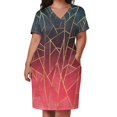 thumbnail image 2 of Shattered Ombre 2 Loose Pocket Dress prom clothes Beachwear Women's evening dress Casual dresses, 2 of 6
