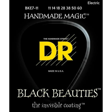 DR Strings BLACK BEAUTIES Black Coated Heavy 7-String Electric Guitar Strings