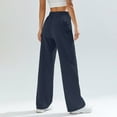 thumbnail image 5 of Hearthz Women's Wide Leg Sweatpants High Waist Baggy Flared Pants Drawstring Athletic Joggers Sweat Pants Navy,S, 5 of 6