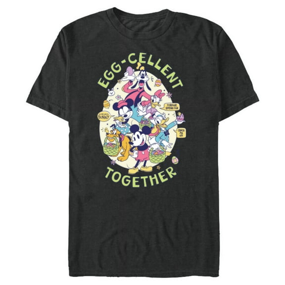 Disney Mickey Mouse and Pals Easter Egg-Cellent Together - Short Sleeve Blended T-Shirt for Adults - Customized-Dark Heather