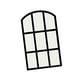 thumbnail image 3 of Espejo de pared con rejilla y panel de ventana arqueado para cocina, dormitorio y apartamento. Negro, 3 of 9