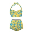 thumbnail image 3 of Suhoaziia Women Tankinis Two Pieces String Sexy Bathing Suit Swimsuit Cover Up,Summer Lemon Skin-Friendly Halter Ruched Bikini Underwear Swimming Suits Size S, 3 of 6