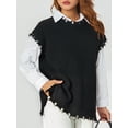thumbnail image 3 of hirigin Women Men Knitting Tops, Round Neck Solid Color Casual Party Street Fall Spring Pullover, 3 of 9