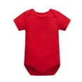 thumbnail image 1 of Barboteuses pour Tout-Petits, Barboteuses Unisexes en Coton pour Bébé à Col Rond et Manches Courtes, une Pièce Unie Décontractée Ample avec Fermeture à Boutons-Pression pour Garçons et Filles Rouge 18-24 Mois, 1 of 1