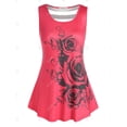 thumbnail image 2 of TAPA DE TANTADOR DE PLASE DE PLUMA DE ROSE PLUS TAMAÑO Rosegal Camisetas sin mangas de talla grande, 2 of 5