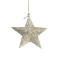 thumbnail image 2 of Decoraciones para árboles de Navidad: adornos colgantes de estrellas, adornos festivos de estrellas con brillo dorado, 3,7 pulgadas (2 juegos, dorado + plateado), 2 of 5