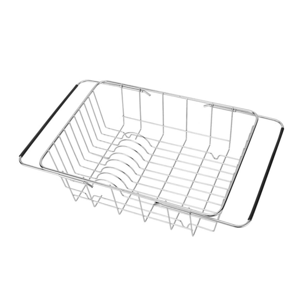 HOMOBABE 1Pack Stainless Steel Sink Strainer Basket Rustproof Dish Drain Rack with Quick Drying Feature for Kitchen