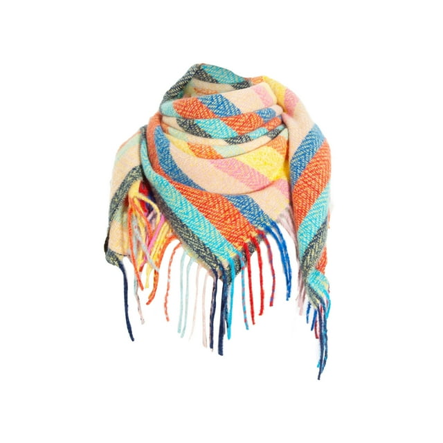 Foulard d'Hiver pour Femmes Mode Hiver Femmes Foulard Colorée Décontractée Foulard Carrée à Pompons Châle Foulard pour Femmes Foulard d'Hiver pour Femmes Hiver Foulard d'Hiver pour Femmes