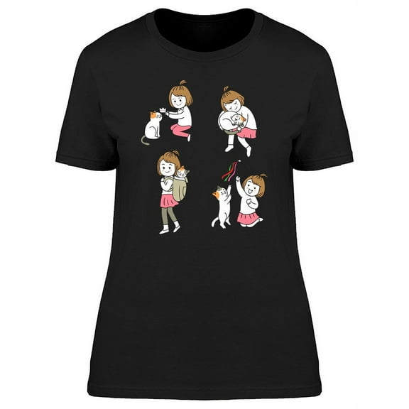 Friendship Of Kitten & Girl T-Shirt Women -Image by Shutterstock, Female x-Large