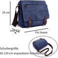 thumbnail image 3 of Bolso bandolera de lona para portátil, ideal para el trabajo y la escuela. (Azul), 3 of 7