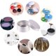 thumbnail image 5 of Paquete de 12 latas de hojalata de 2,7 oz con tapa de rosca de aluminio redondas, recipientes con tapa de rosca, ideales para almacenar especias, dulces, té o para regalar (platino), 5 of 7