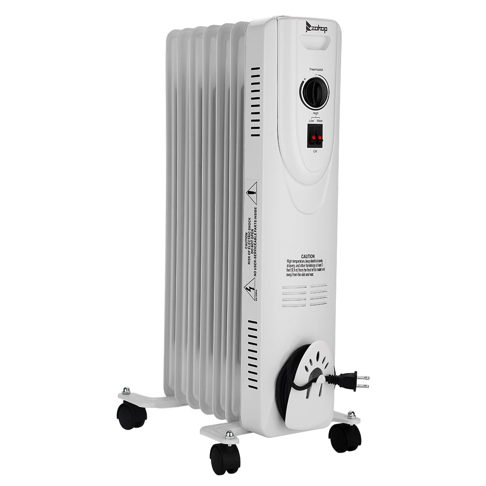 Details about   Portable Space heater 1500W Oil Filled Radiator Heater with 3 Heat Settings, 