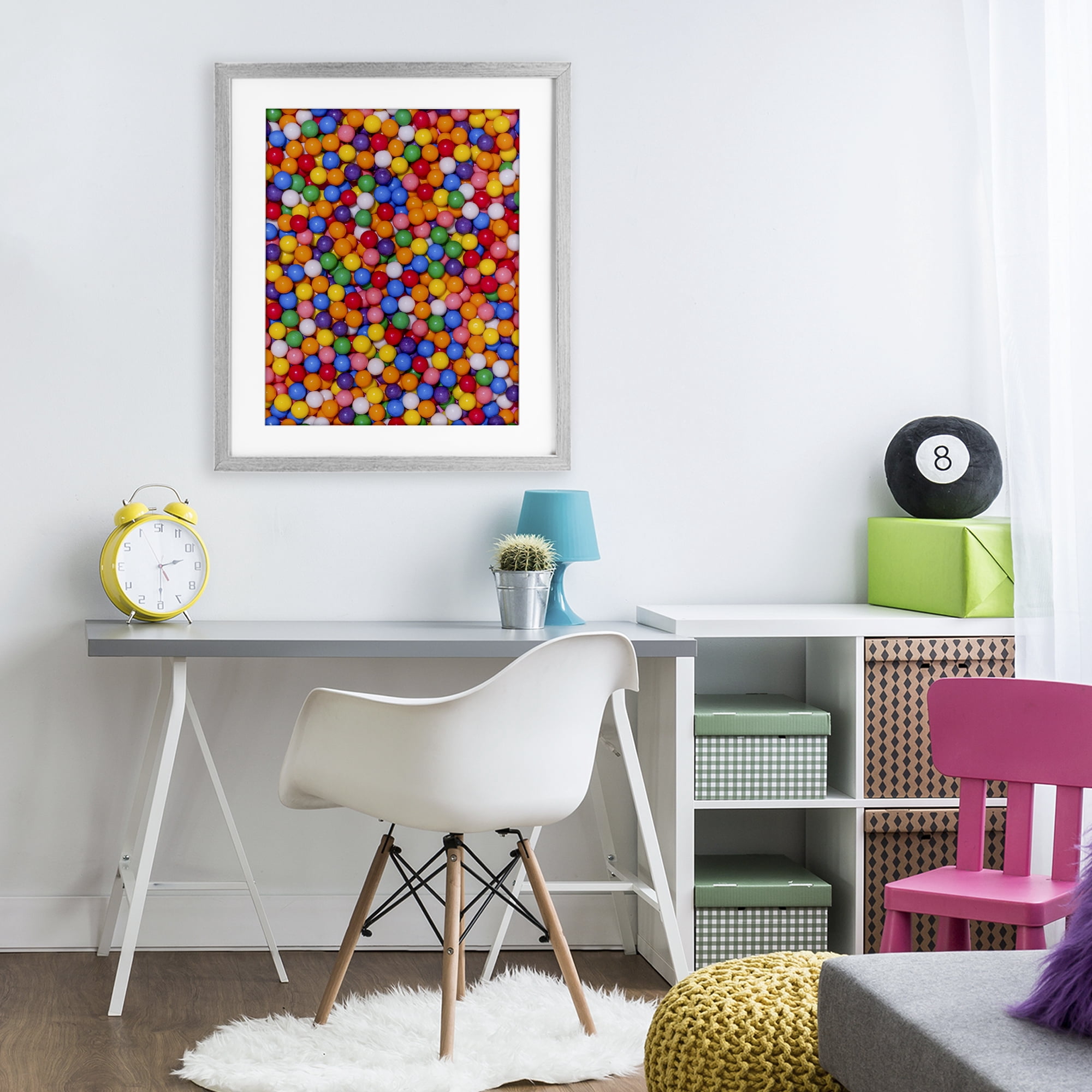 Stupell Industries Colorful Gumballs Close Up Gray Framed Print Under Glass, design by LISH Creative
