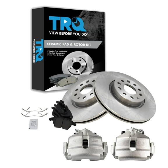 TRQ Brake Calipers Ceramic Pads & Rotors Fits Select 2010-2015 Audi Volkswagen