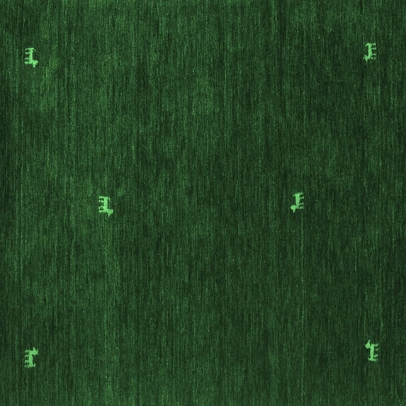 Ahgly Company Indoor Square Abstract Emerald Green Contemporary Area Rugs, 8' Square