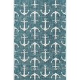 thumbnail image 1 of Unique Loom Outdoor Coastal Nautical Beach Rug 5' 3 x 7' 10 Rectangle Teal/Ivory, 1 of 1